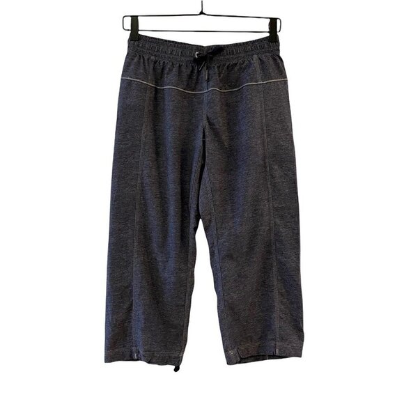 Lululemon Womens Activewear Loose Capri Pants Gray Heathered Drawstring Pocket 4 - Picture 1 of 9